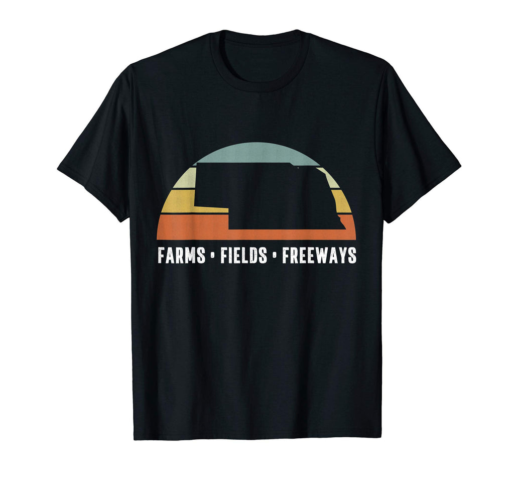 Funny Nebraska Farms Fields Freeways T-Shirt - Unique Graphic for Adults - T-Shirt, Sweatshirt, Hoodie