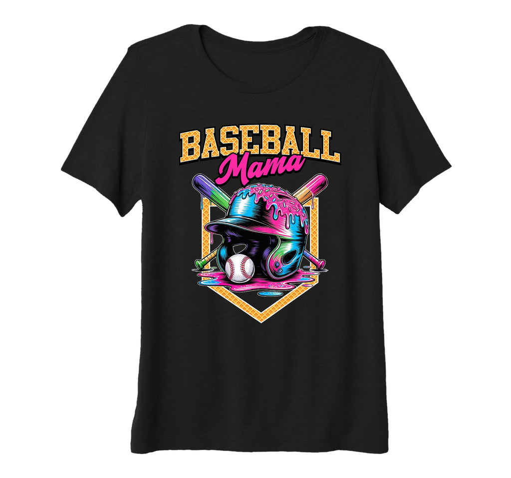 Womens Baseball Mama Tie Dye T-Shirt - Aesthetic Graphic for Adults - T-Shirt, Sweatshirt, Hoodie