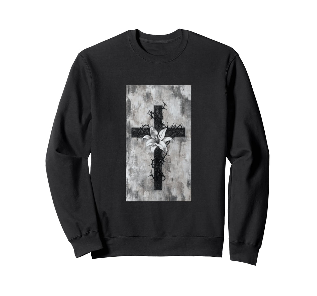 Gothic Cross Grunge Aesthetic Y2K Sweatshirt - Aesthetic Graphic Unisex - T-Shirt, Sweatshirt, Hoodie