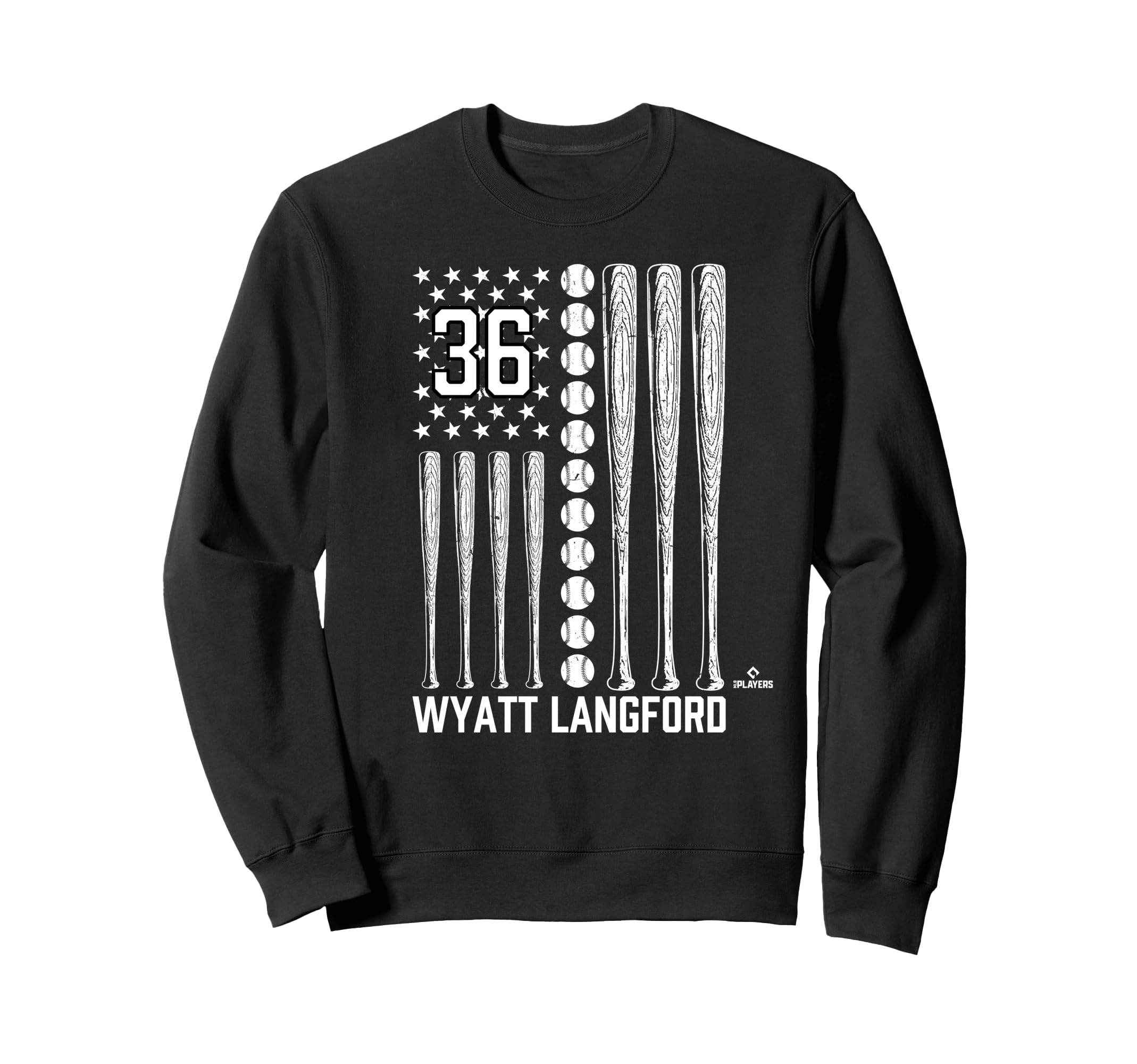 Baseball American Flag Wyatt Sweatshirt - Unique Graphic for Adults - T-Shirt, Sweatshirt, Hoodie