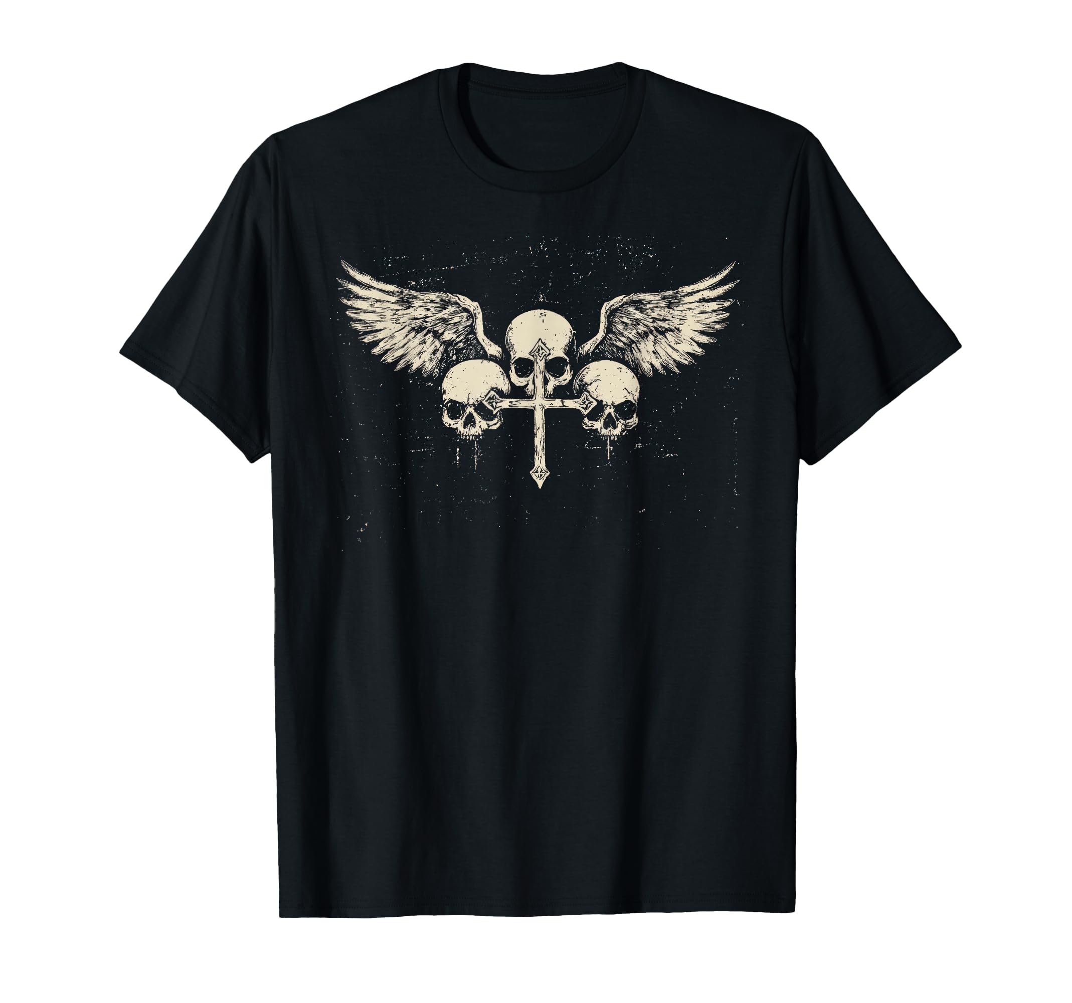 Y2K Grunge Skull Wings Gothic Emo Punk T-Shirt - Graphic Print Unisex - T-Shirt, Sweatshirt, Hoodie