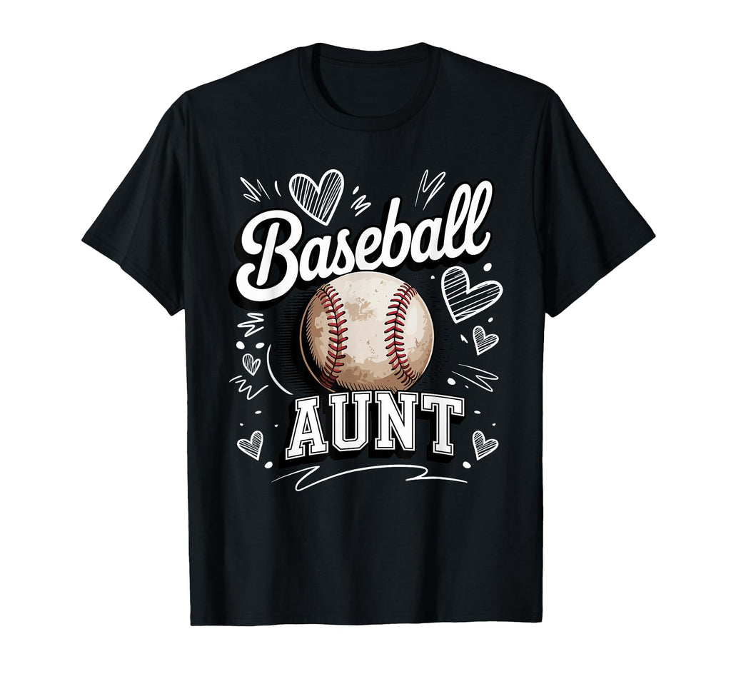 Proud Baseball Aunt Heart Love Sweatshirt - Custom Art Print for Adults - T-Shirt, Sweatshirt, Hoodie