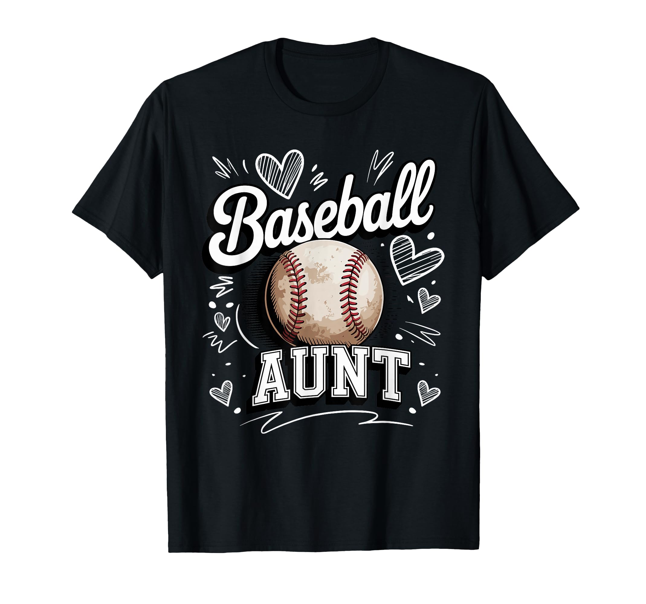 Proud Baseball Aunt Heart Love Sweatshirt - Custom Art Print for Adults - T-Shirt, Sweatshirt, Hoodie