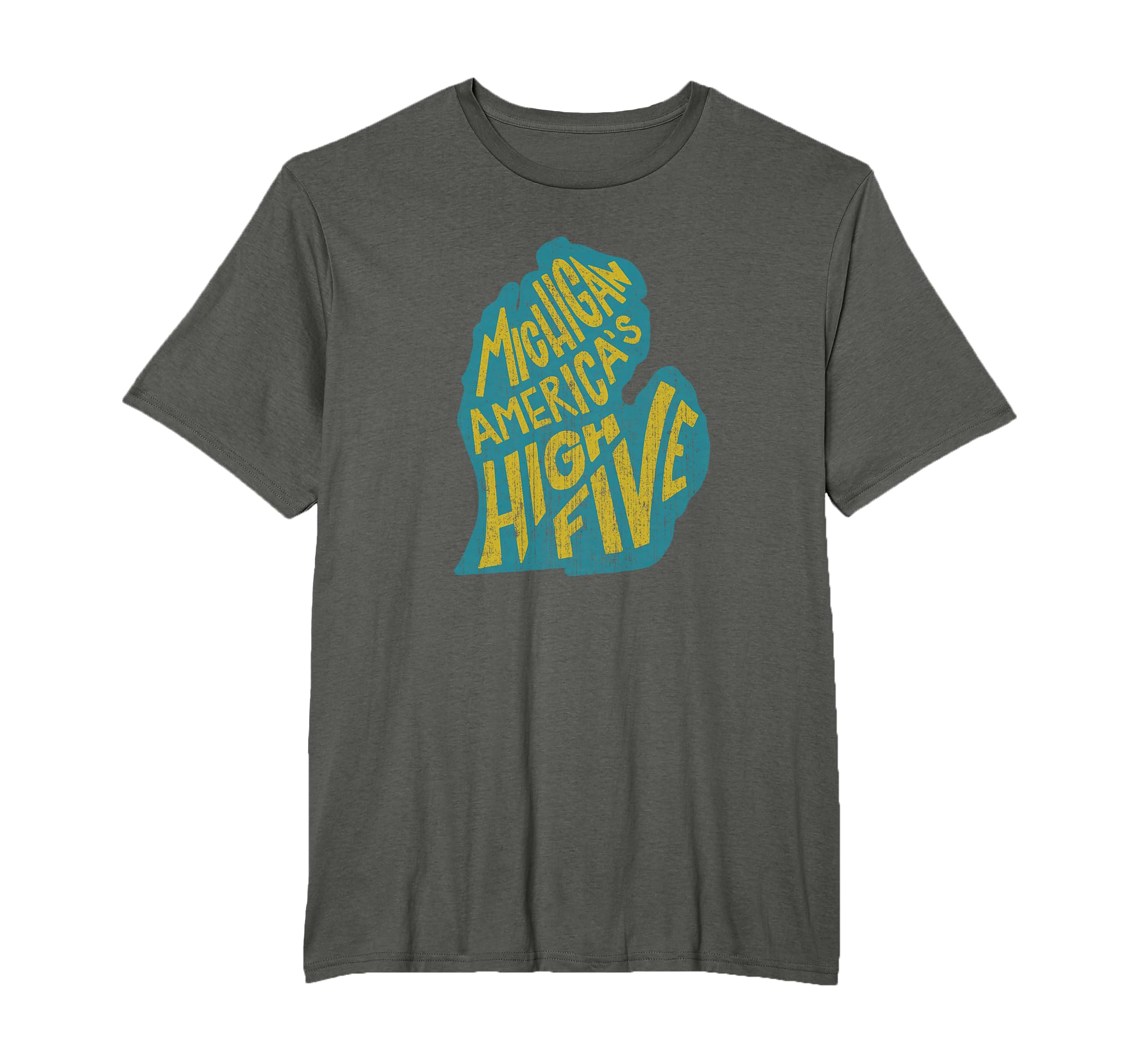 Michigan Americas High Five Distressed T-Shirt - Novelty Apparel Men Women - T-Shirt, Sweatshirt, Hoodie