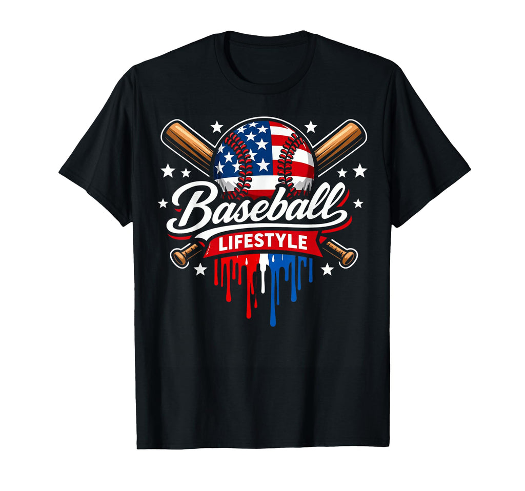 Baseball Lifestyle Us Flag Patriotic T-Shirt - Streetwear Style Unisex - T-Shirt, Sweatshirt, Hoodie
