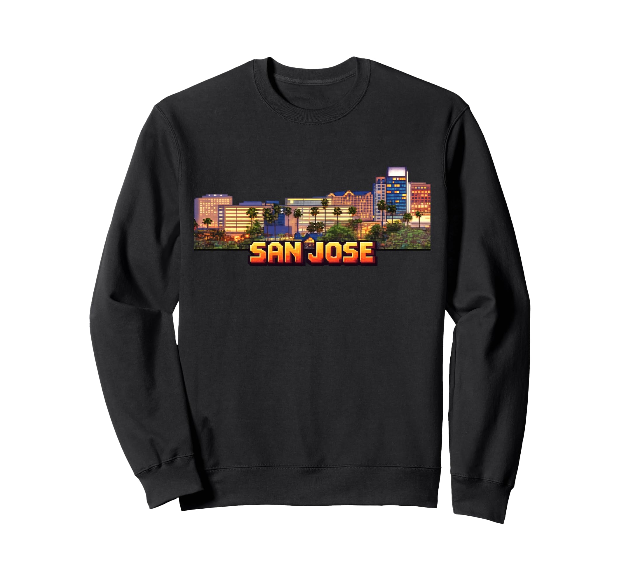 San Jose 8 Bit Video Arcade Gamer Sweatshirt - Custom Art Print Unisex - T-Shirt, Sweatshirt, Hoodie