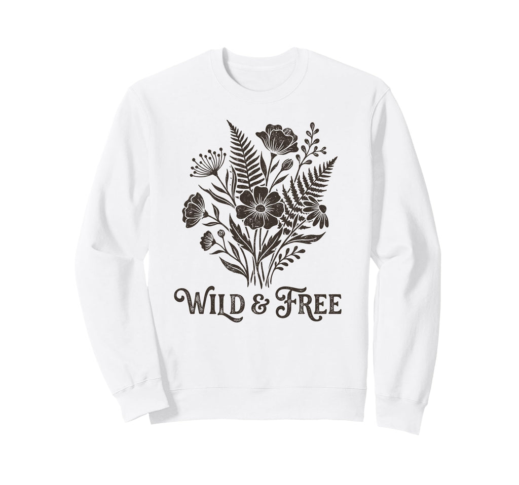 Boho Wildflowers Watercolor Floral Sweatshirt - Unique Graphic for Adults - T-Shirt, Sweatshirt, Hoodie