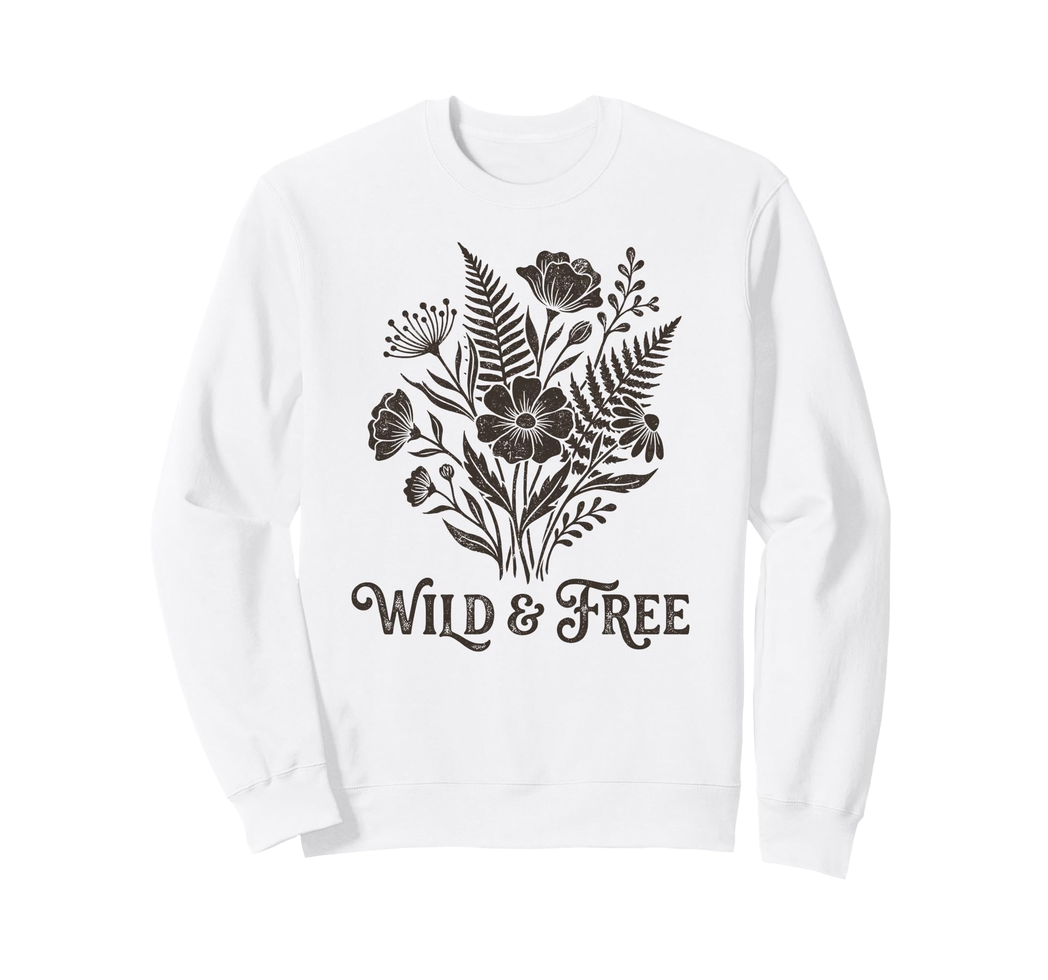 Boho Wildflowers Watercolor Floral Sweatshirt - Unique Graphic for Adults - T-Shirt, Sweatshirt, Hoodie