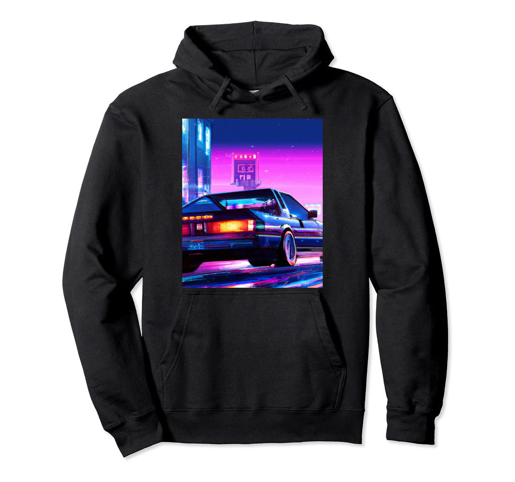 Vaporwave Car Synthwave City Vaporwave Hoodie - Unique Graphic Men Women - T-Shirt, Sweatshirt, Hoodie