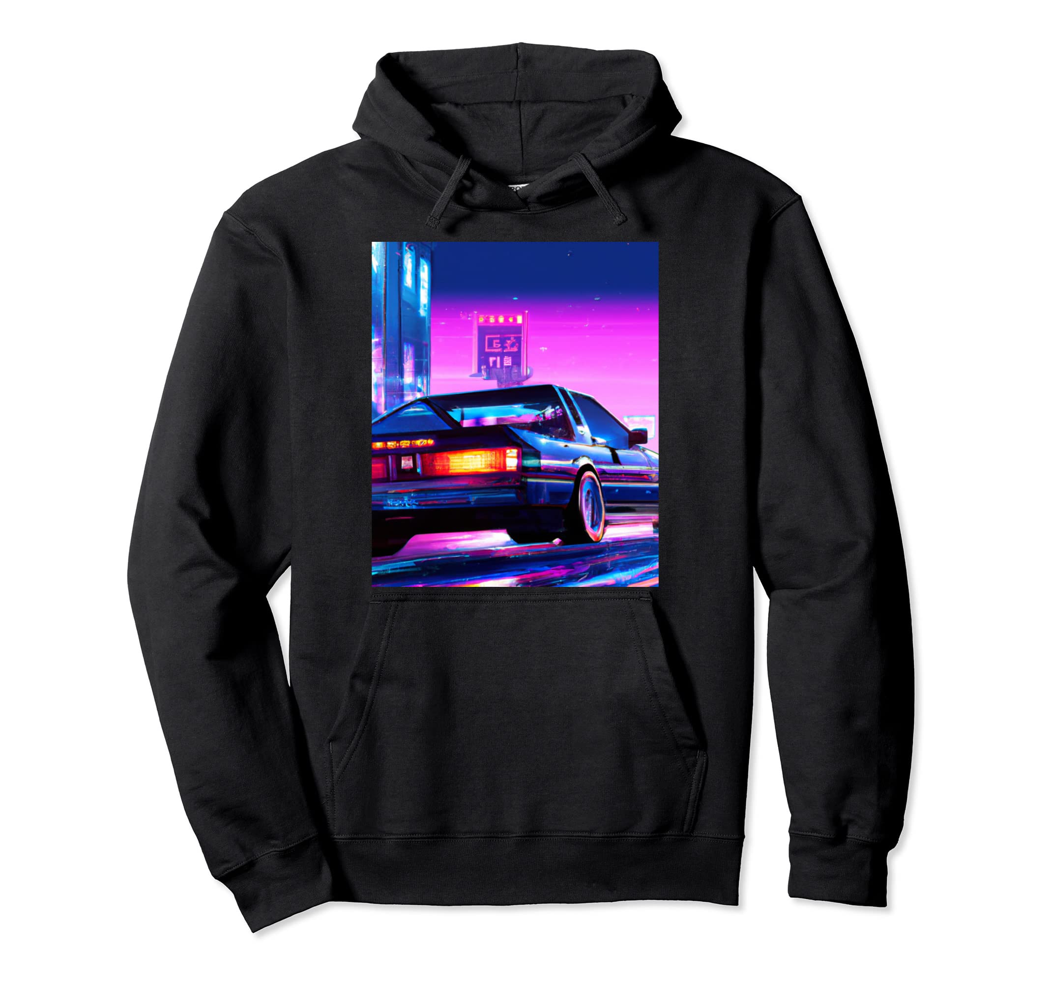 Vaporwave Car Synthwave City Vaporwave Hoodie - Unique Graphic Men Women - T-Shirt, Sweatshirt, Hoodie