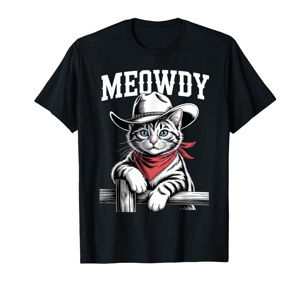 Meowdy Cat Cowboy Cat Western Country T-Shirt - Aesthetic Graphic Unisex - T-Shirt, Sweatshirt, Hoodie