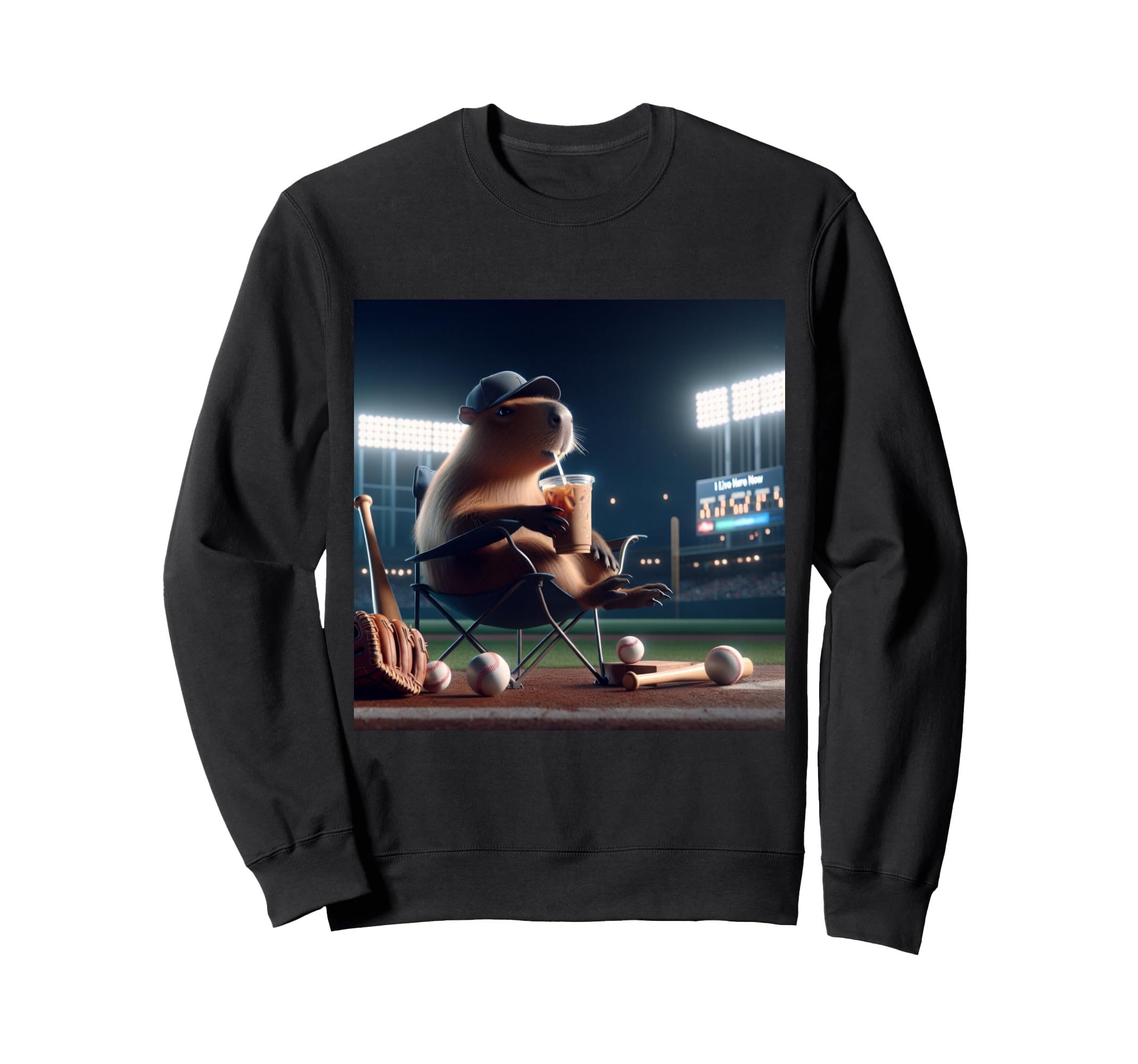 Funny Capybara Baseball Lovers Sweatshirt - Graphic Print Men Women - T-Shirt, Sweatshirt, Hoodie