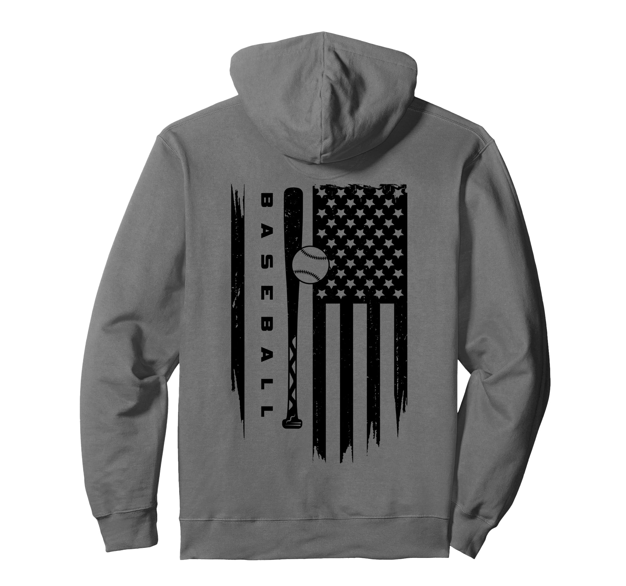 American Flag Baseball Baseball Hoodie - Novelty Apparel Unisex - T-Shirt, Sweatshirt, Hoodie