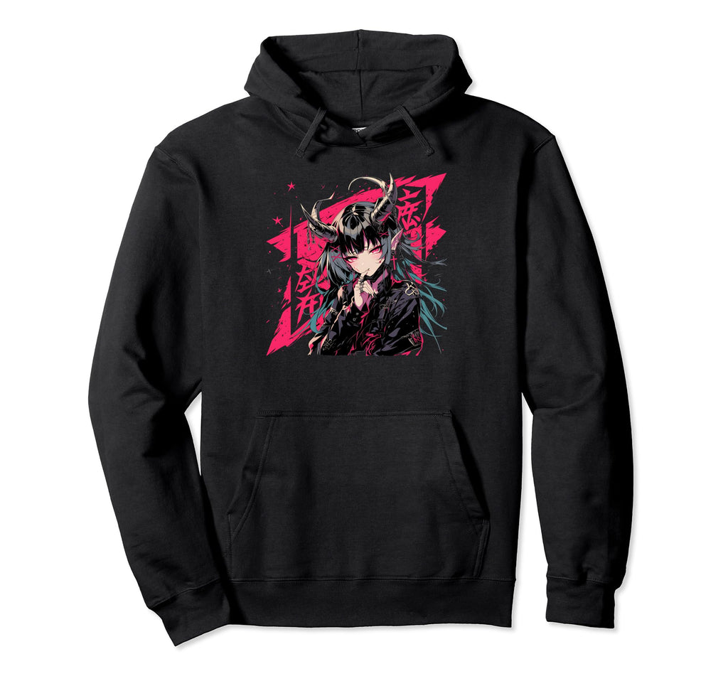 Goth Grunge Demon Anime Waifu Horror Alt Hoodie - Unique Graphic Men Women - T-Shirt, Sweatshirt, Hoodie
