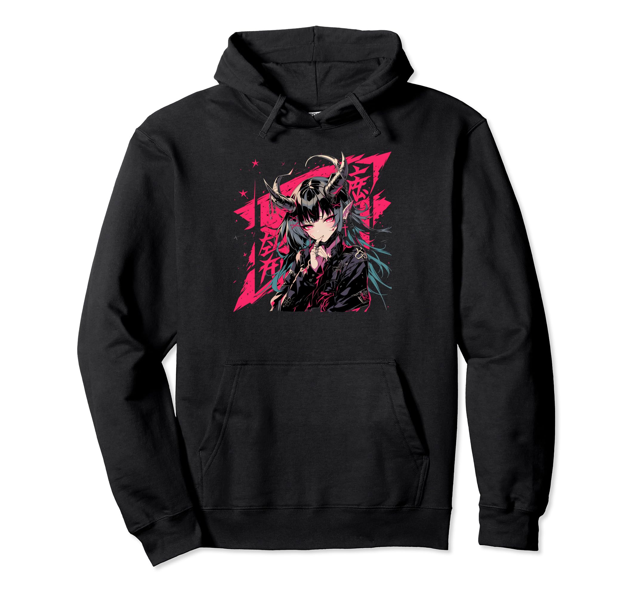 Goth Grunge Demon Anime Waifu Horror Alt Hoodie - Unique Graphic Men Women - T-Shirt, Sweatshirt, Hoodie