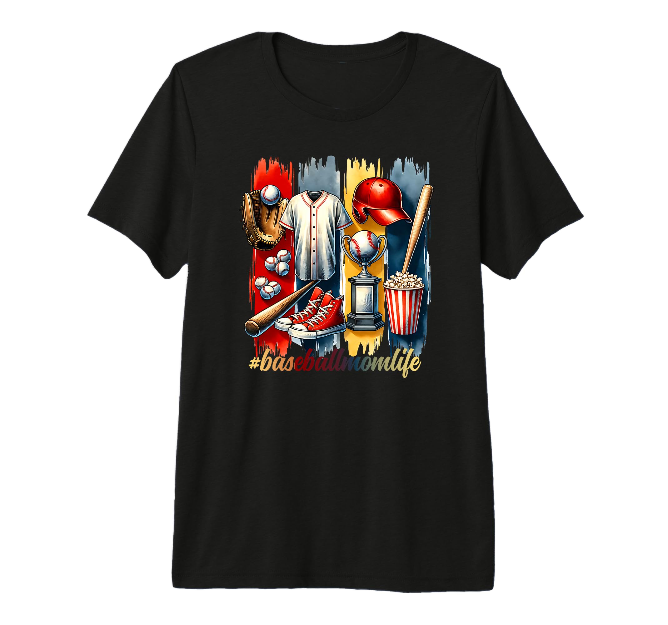 Baseball Mom Life Mama Mothers Day T-Shirt - Custom Art Print Unisex - T-Shirt, Sweatshirt, Hoodie