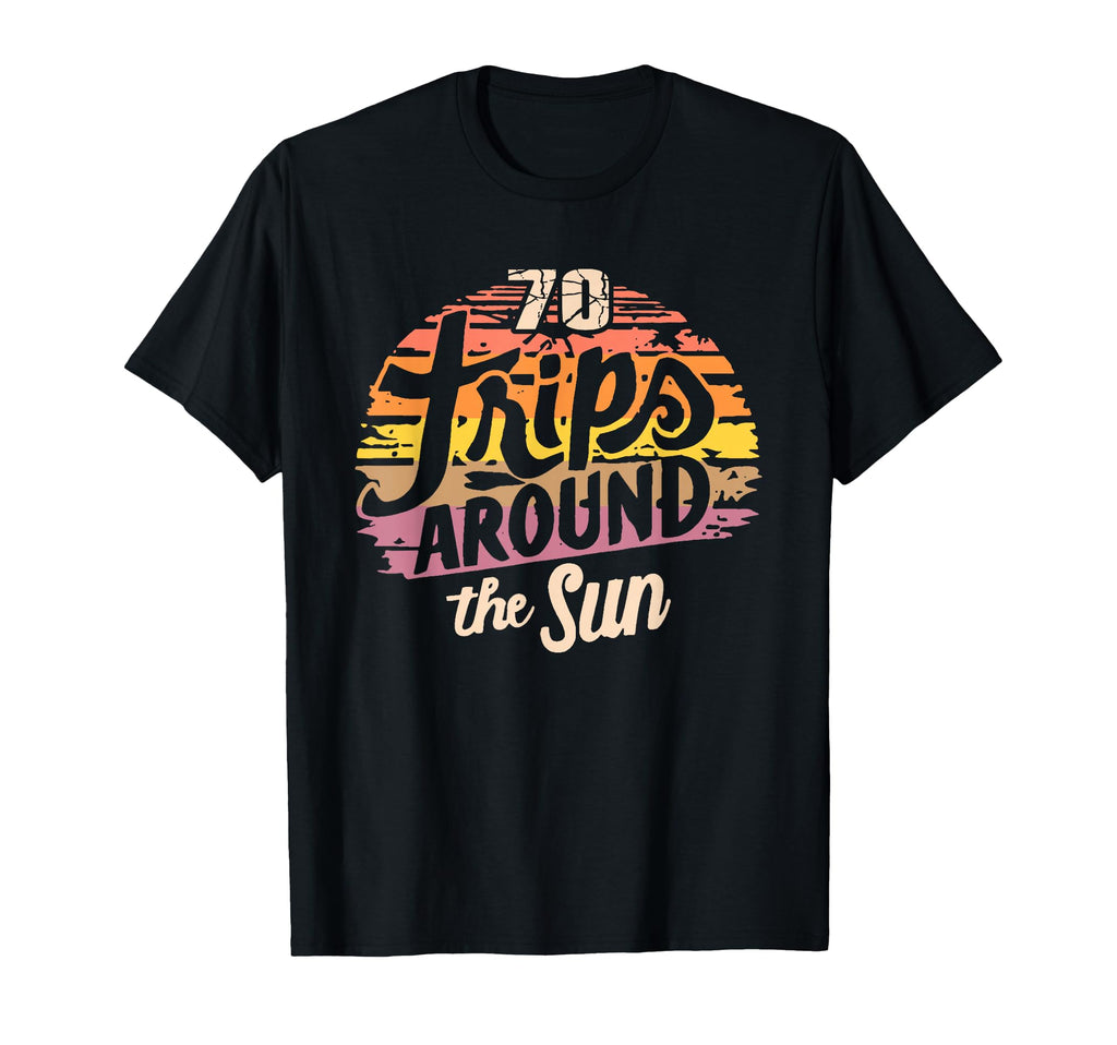 Seventy Trips Around Sun 70 Year Old T-Shirt - Aesthetic Graphic Men Women - T-Shirt, Sweatshirt, Hoodie