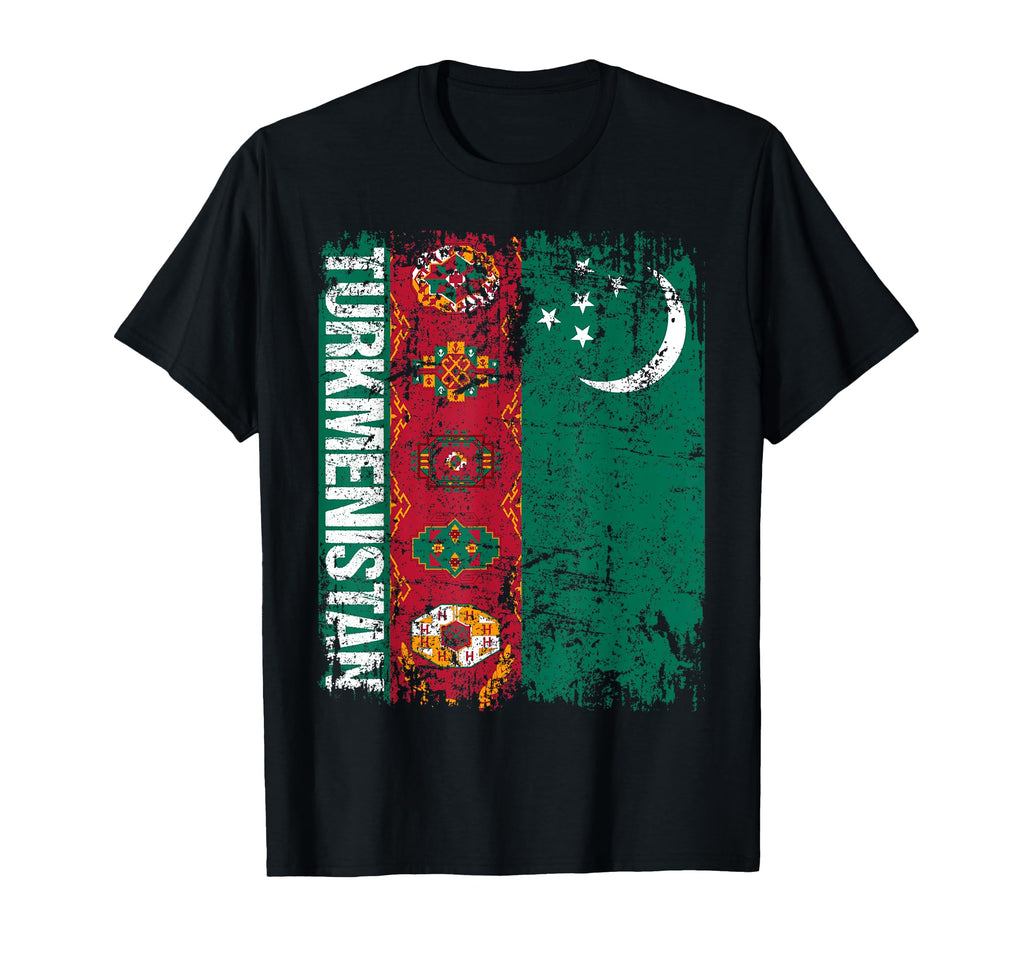 Turkmenistan Flag Distressed T-Shirt - Trendy Graphic for Adults - T-Shirt, Sweatshirt, Hoodie