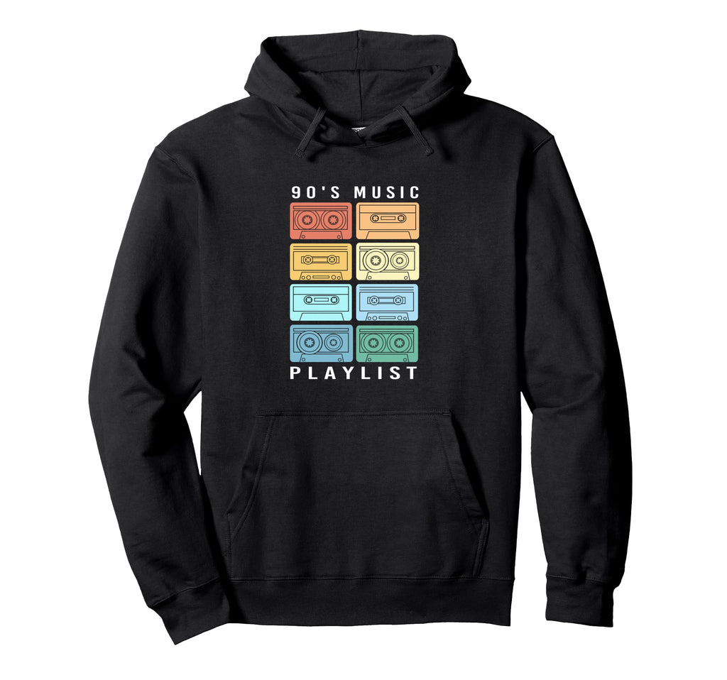 90S Music Playlist Mixtape Colorful Hoodie - Custom Art Print for Adults - T-Shirt, Sweatshirt, Hoodie