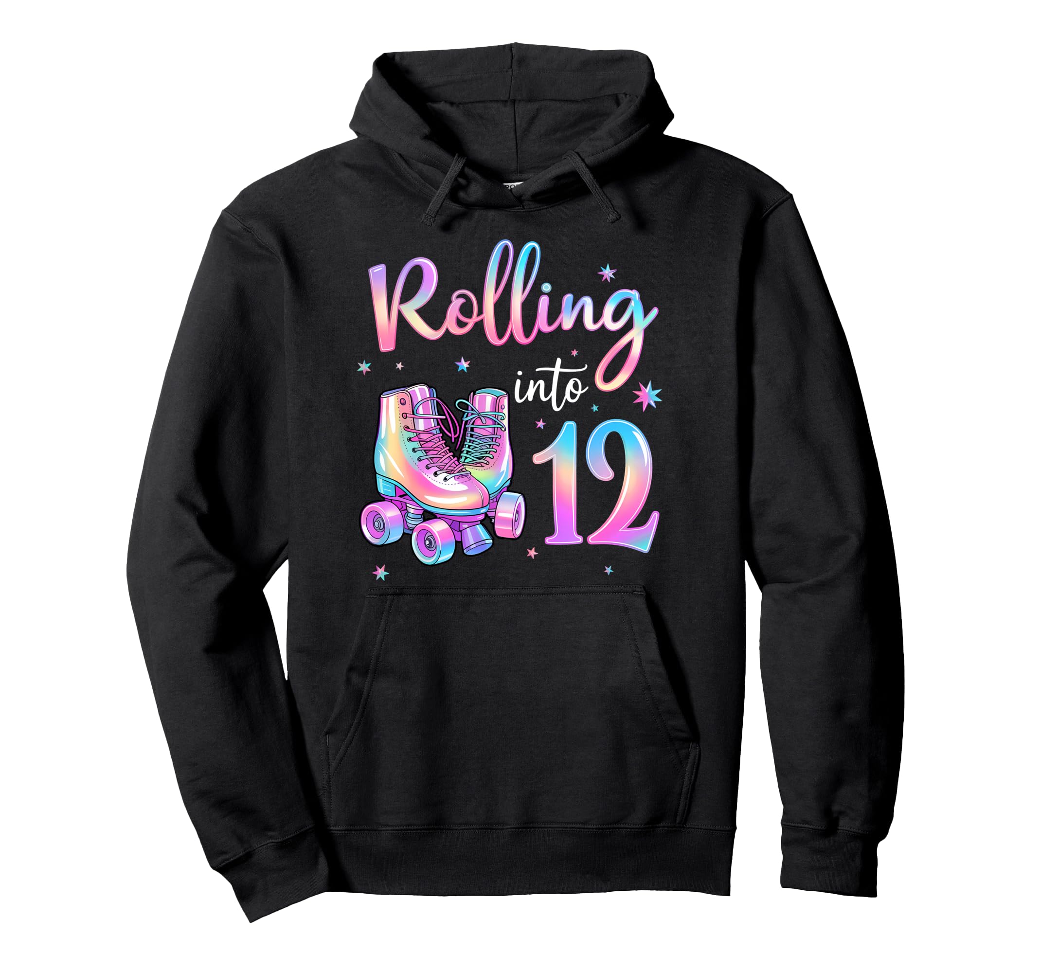 Fun 12 Years Old Birthday Rolling Into 12Th Hoodie - Graphic Print Unisex - T-Shirt, Sweatshirt, Hoodie