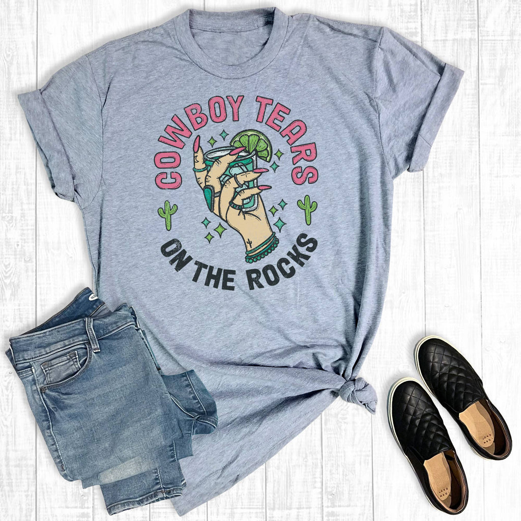 Western Cowboy Tears On the Rocks Graphic - Adult & Kids T-Shirts, Sweatshirts & Hoodies apparel design preview 1
