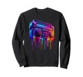 Dripping Paint Boombox Old School Sweatshirt - Novelty Apparel for Adults - T-Shirt, Sweatshirt, Hoodie