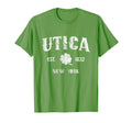 Utica New York Varsity Shamrock St Patricks T-Shirt - Graphic Print Unisex - T-Shirt, Sweatshirt, Hoodie