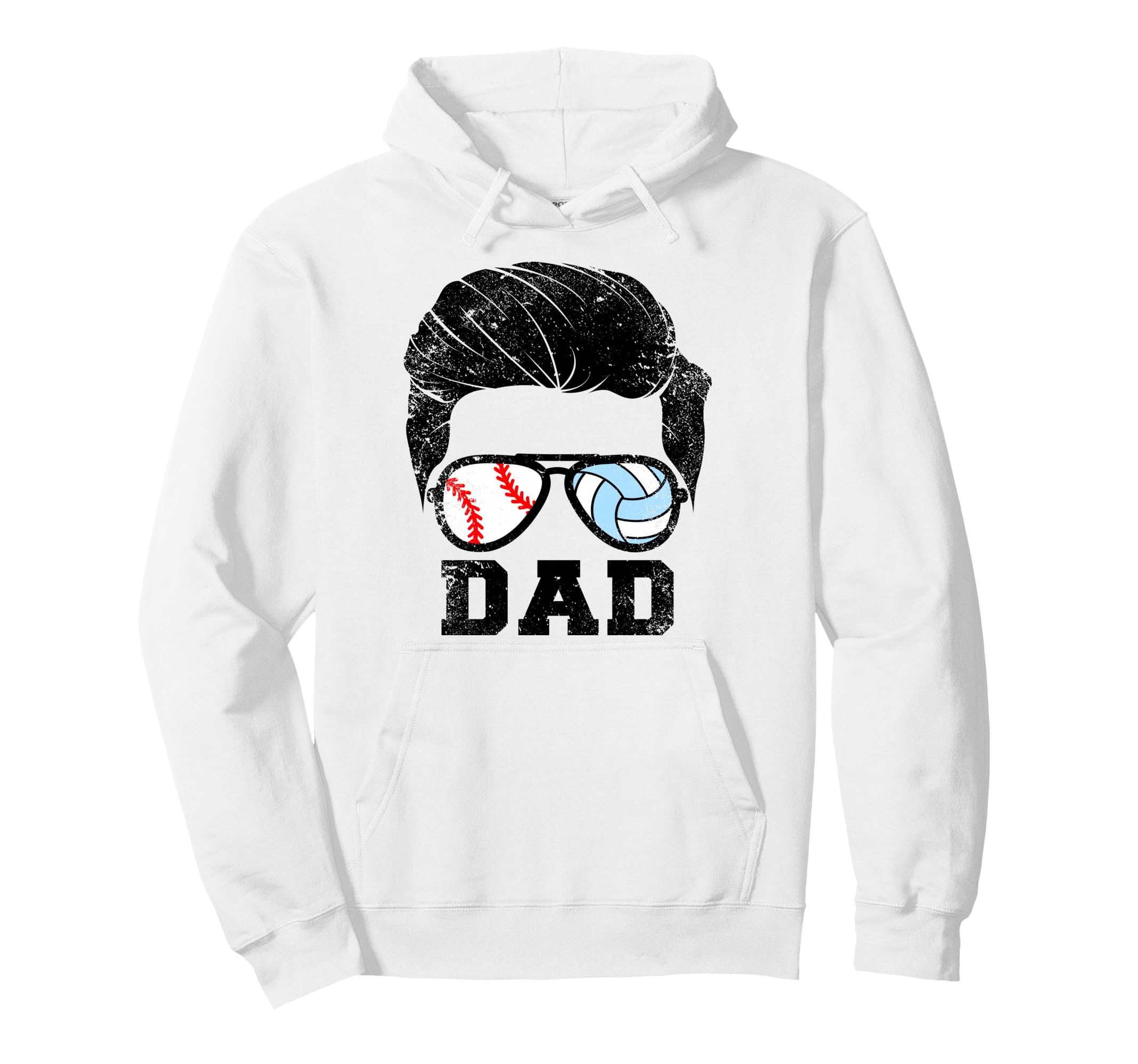 Baseball Volleyball Dad Funny Baseball Hoodie - Minimalist Print Men Women - T-Shirt, Sweatshirt, Hoodie
