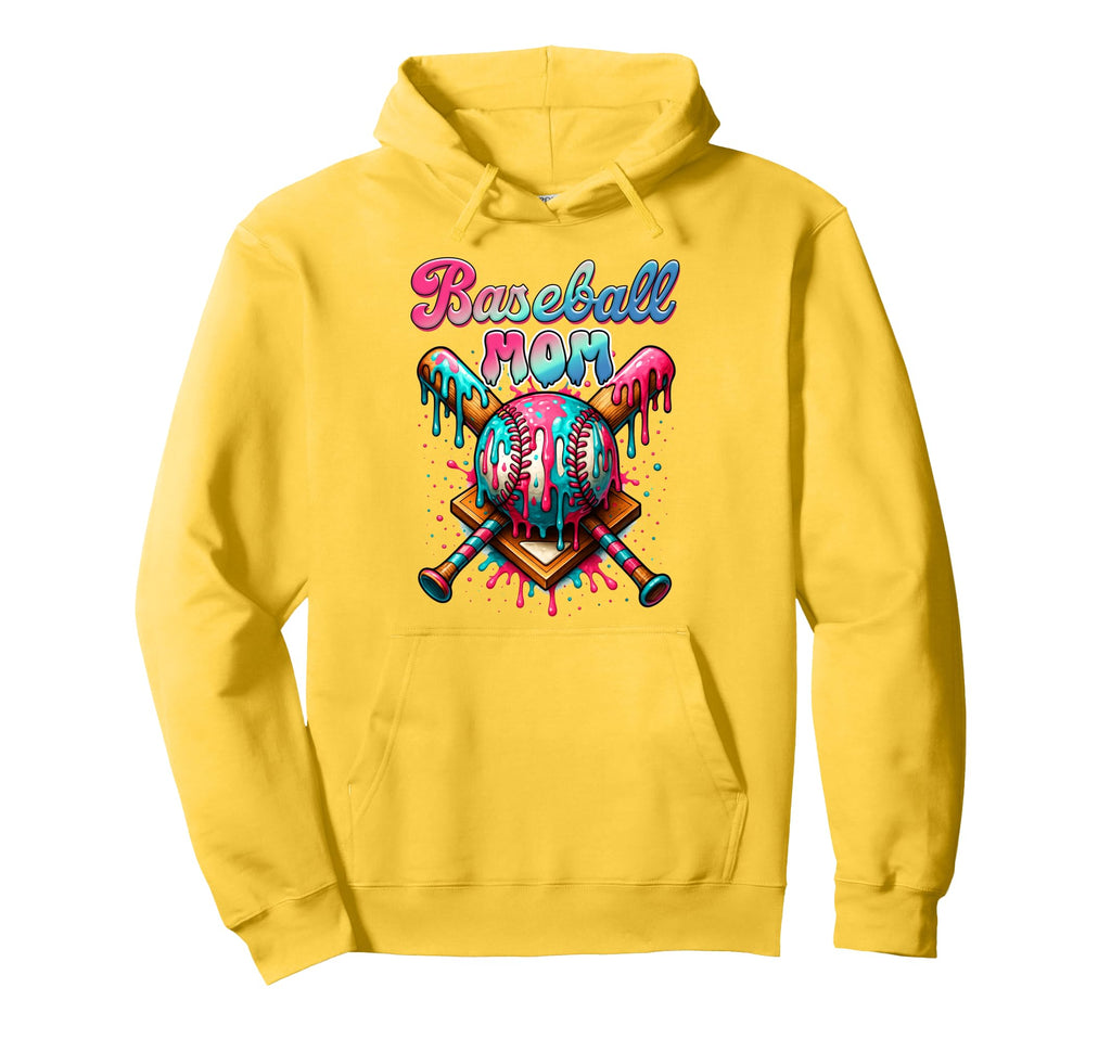 Baseball Mama Game Day Vibes Ice Hoodie - Casual Everyday Wear for Adults - T-Shirt, Sweatshirt, Hoodie
