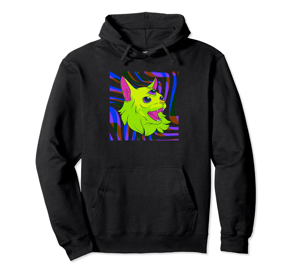 Weirdcore Alien Funny Cat Goth Grunge Hoodie - Unique Graphic Men Women - T-Shirt, Sweatshirt, Hoodie