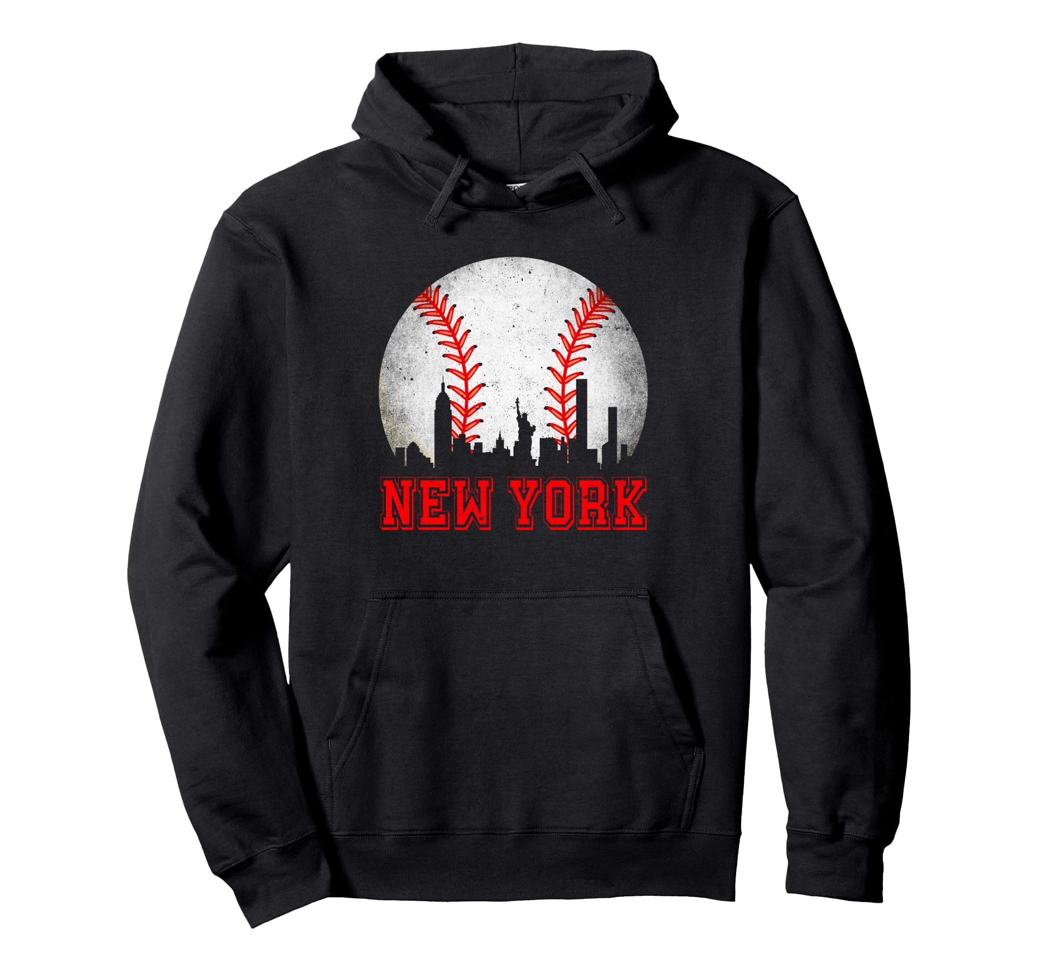 New York Baseball Distressed Game Day Hoodie - Unique Graphic Unisex - T-Shirt, Sweatshirt, Hoodie