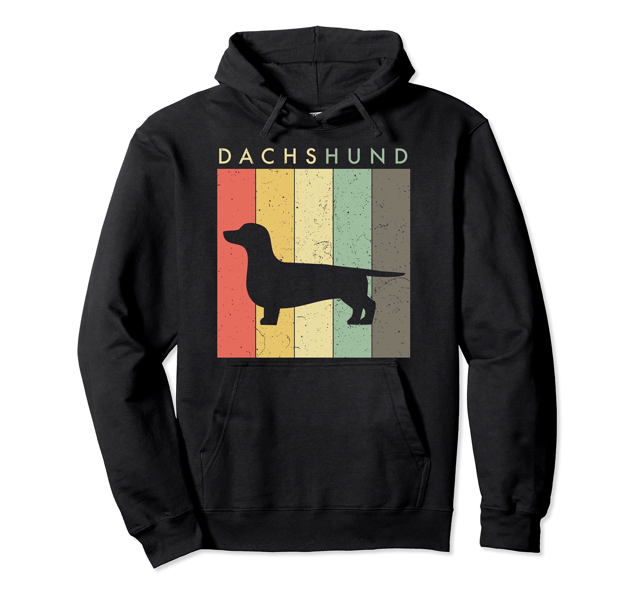 Dachshund Distressed Hoodie - Graphic Print Men Women - T-Shirt, Sweatshirt, Hoodie