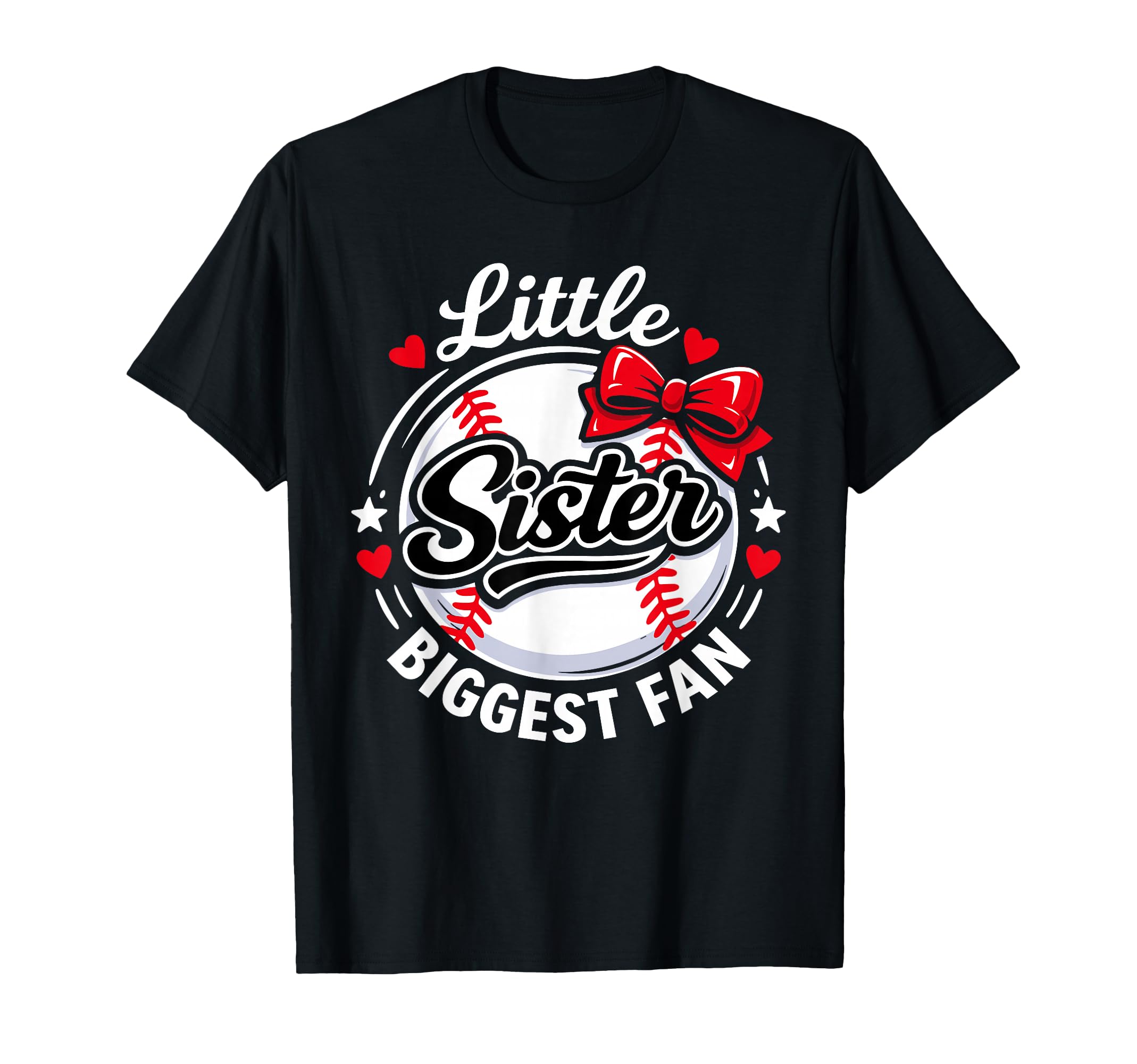 Funny Little Sister Biggest Fan Bow T-Shirt - Aesthetic Graphic Unisex - T-Shirt, Sweatshirt, Hoodie