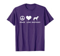 Peace Love German Shepherd T-Shirt - Aesthetic Graphic for Adults - T-Shirt, Sweatshirt, Hoodie
