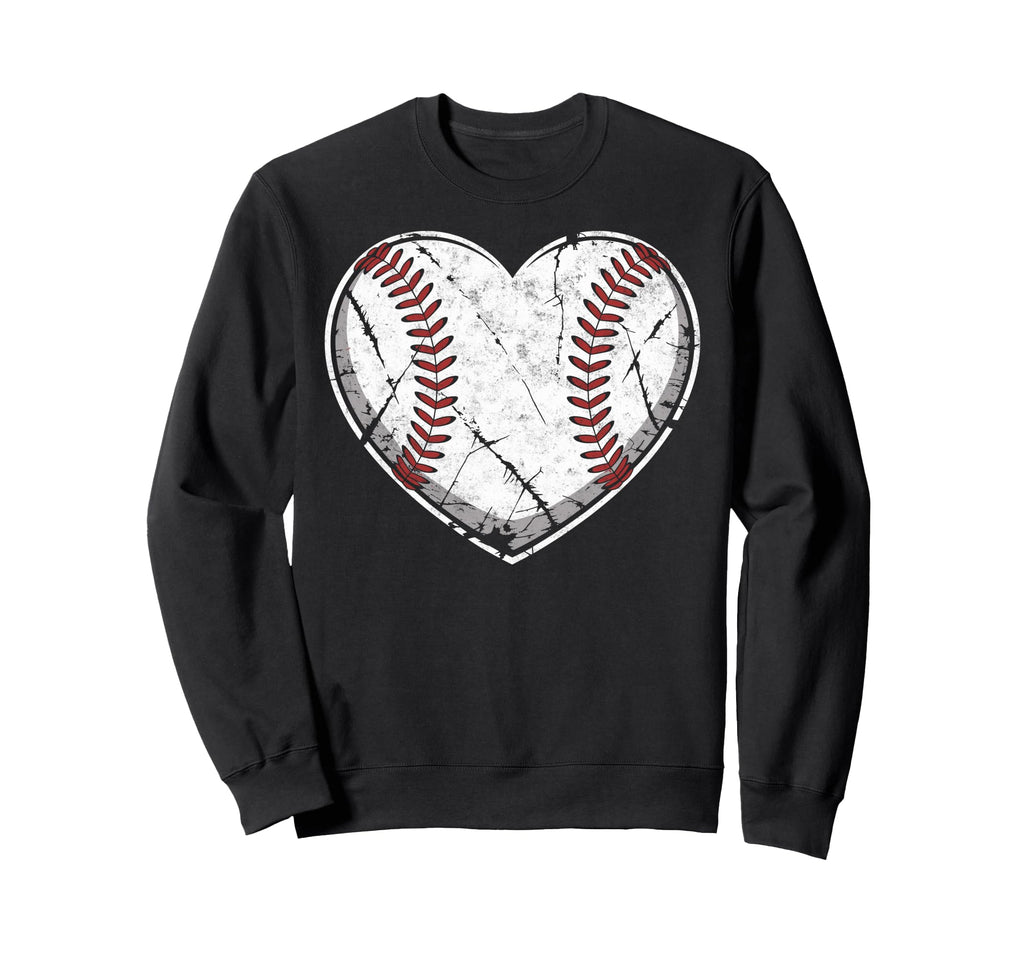 Baseball Ball Heart Player Sweatshirt - Fun Novelty Design for Adults - T-Shirt, Sweatshirt, Hoodie