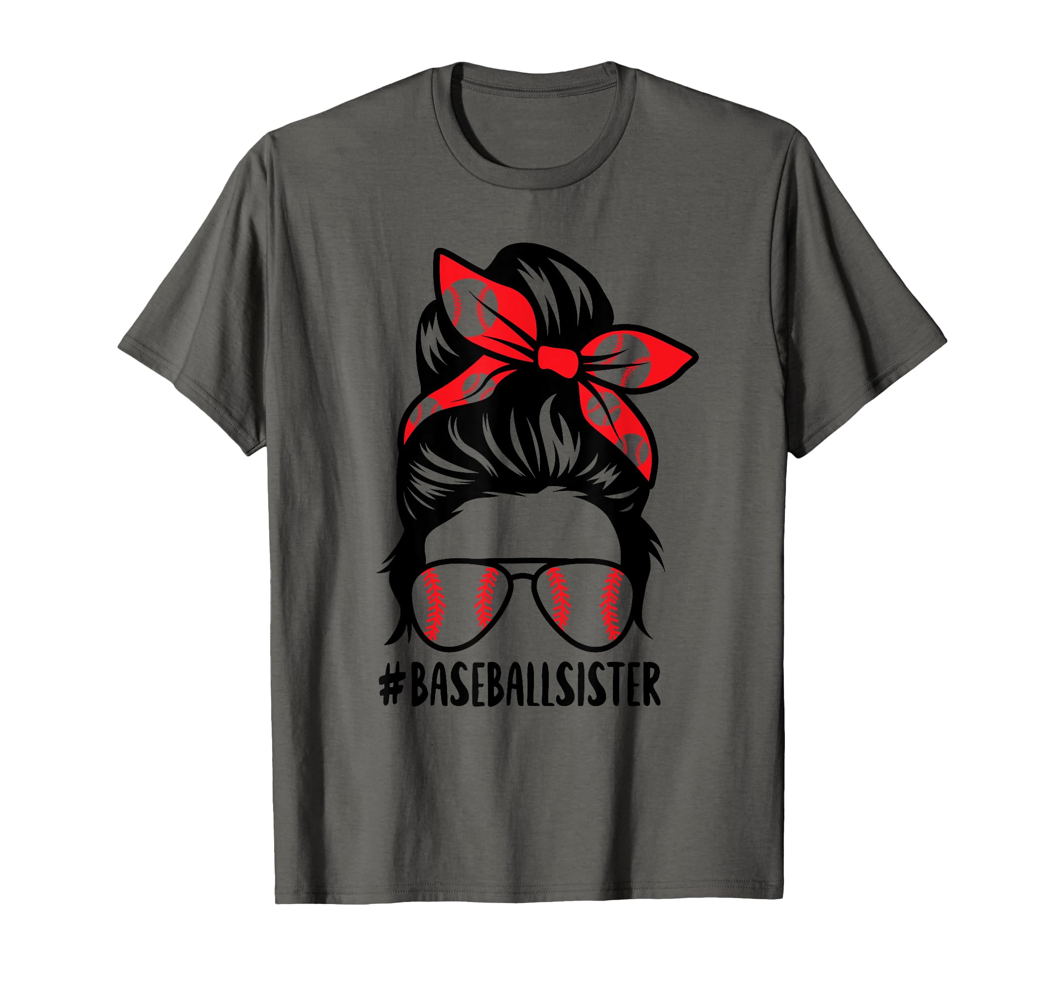 Baseball Sister Hair Baseball T-Shirt - Fun Novelty Design for Adults - T-Shirt, Sweatshirt, Hoodie