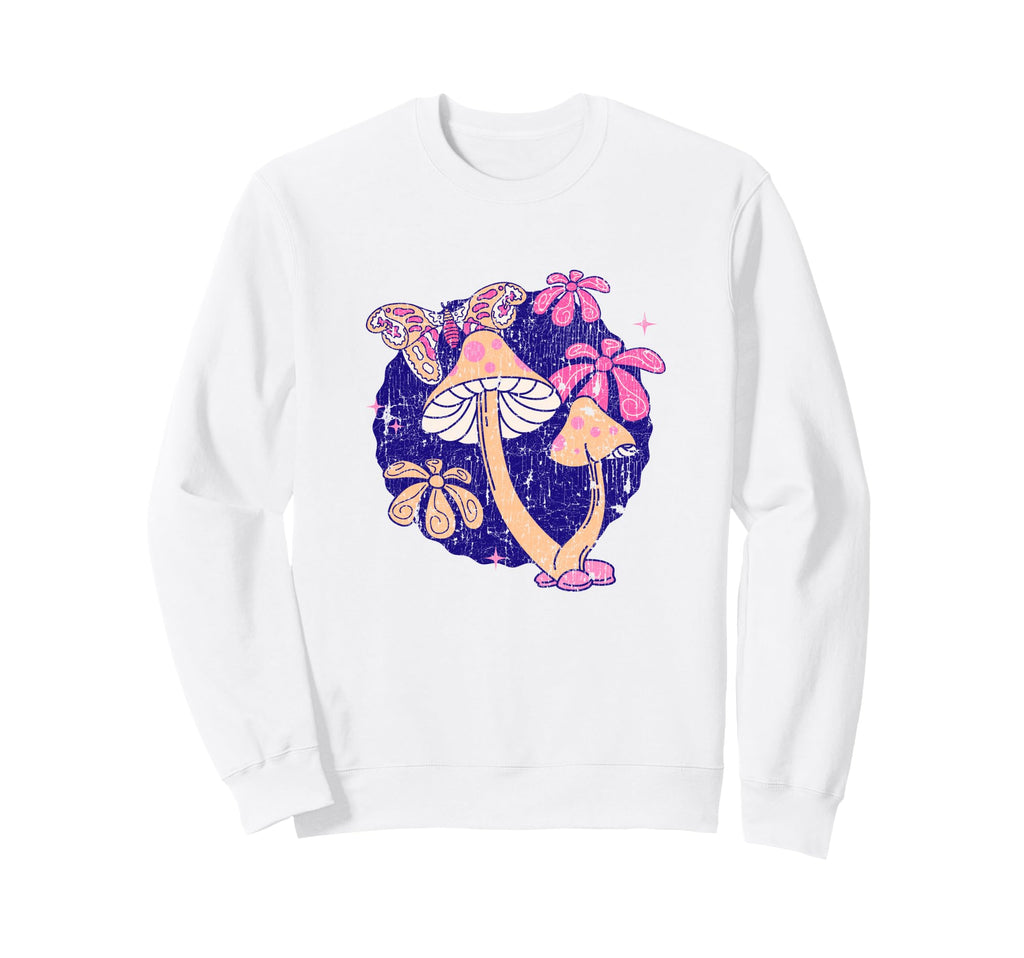 Funny Mushroom Lover Groovy Boho Sweatshirt - Custom Art Print Unisex - T-Shirt, Sweatshirt, Hoodie