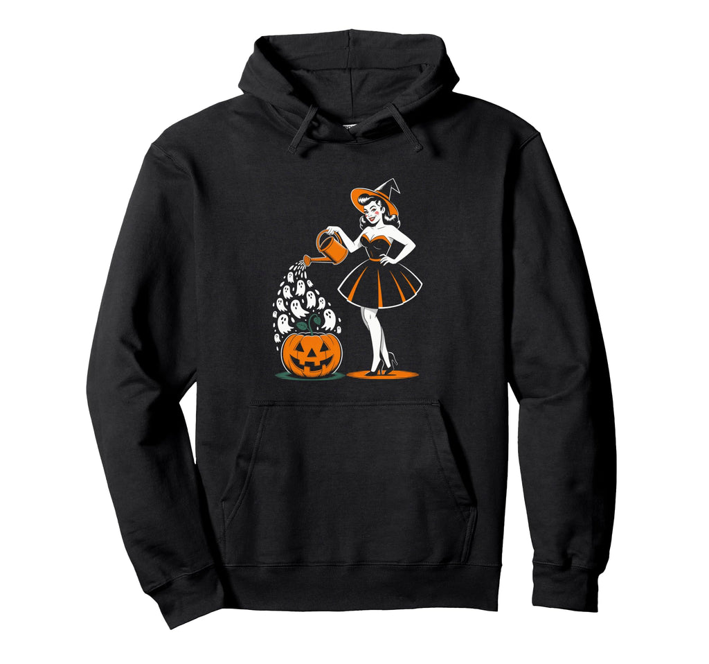 Halloween Pinup Witch 1950S Spooky Pin Up Hoodie - Graphic Print for Adults - T-Shirt, Sweatshirt, Hoodie