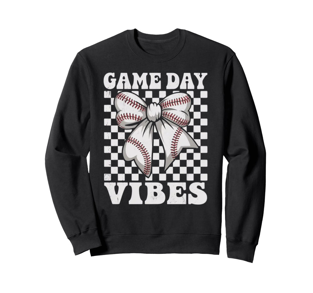 Game Day Vibes Coquette Bow Sweatshirt - Minimalist Print for Adults - T-Shirt, Sweatshirt, Hoodie