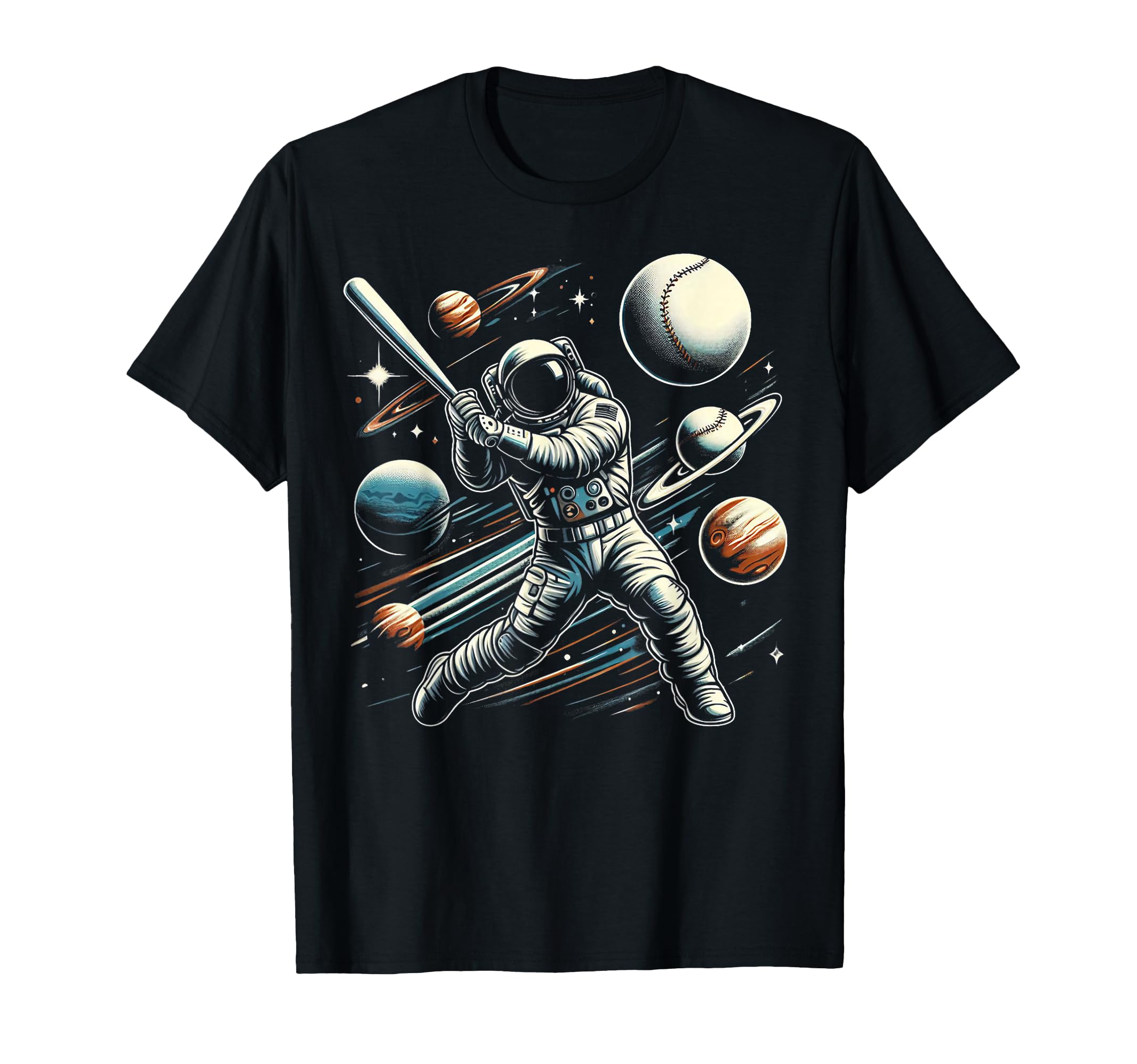 Baseball Astronaut Astronomer T-Shirt - Custom Art Print for Adults - T-Shirt, Sweatshirt, Hoodie