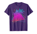 Palm Trees Synthwave Aesthetic 1980S T-Shirt - Casual Everyday Wear Unisex - T-Shirt, Sweatshirt, Hoodie