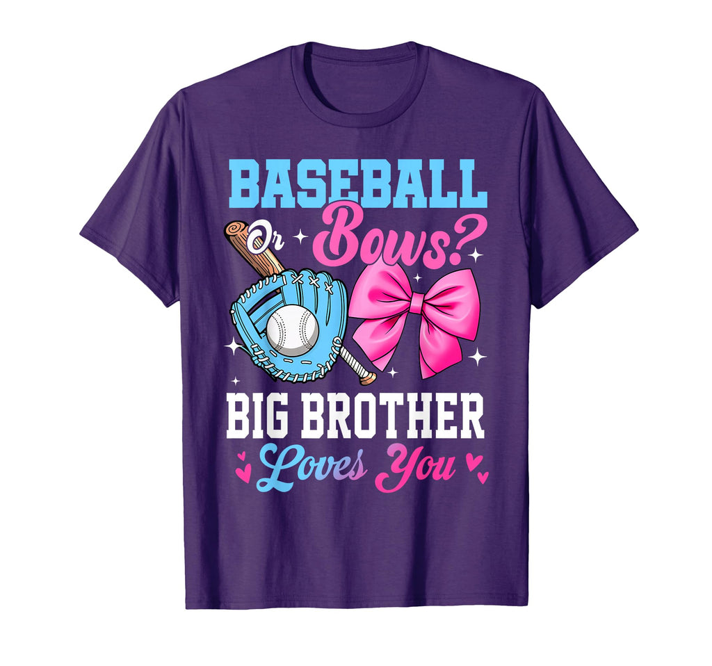 Baseball Or Bows Your Big Brother T-Shirt - Aesthetic Graphic for Adults - T-Shirt, Sweatshirt, Hoodie