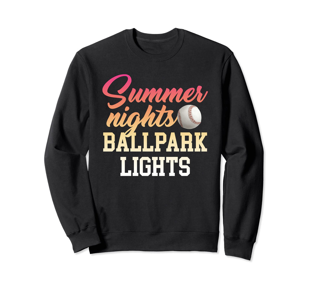 Summer Nights Ballpark Lights Sweatshirt - Novelty Apparel Men Women - T-Shirt, Sweatshirt, Hoodie
