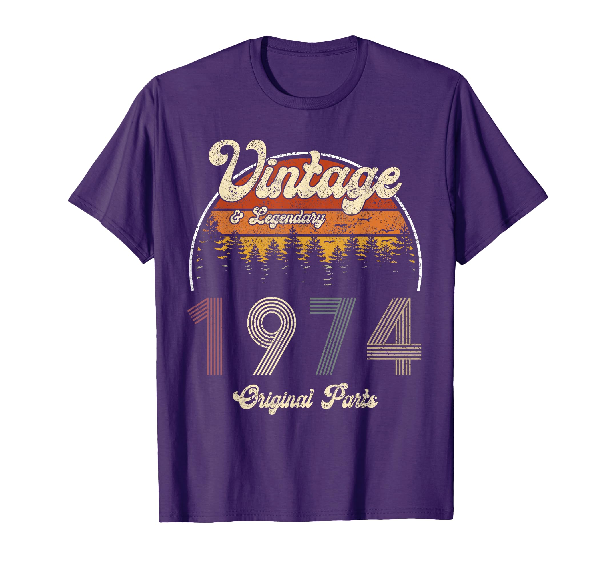 50Th Birthday Gift 1974 Sunset Letter T-Shirt - Unique Graphic Men Women - T-Shirt, Sweatshirt, Hoodie
