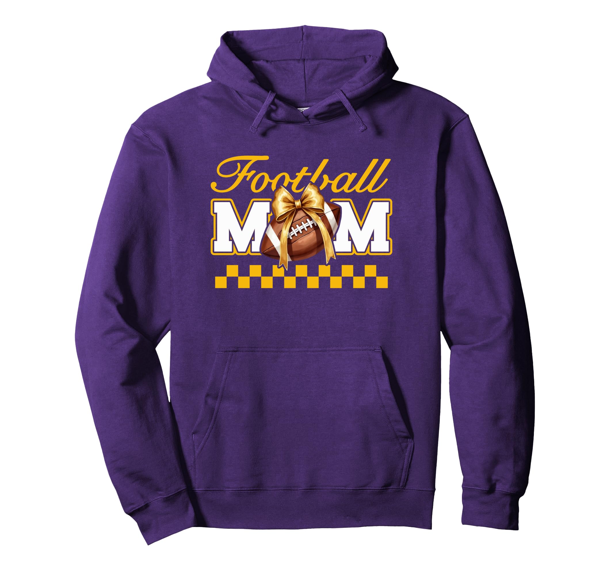 Game Day Purple Yellow Croquette Bow Hoodie - Custom Art Print Men Women - T-Shirt, Sweatshirt, Hoodie