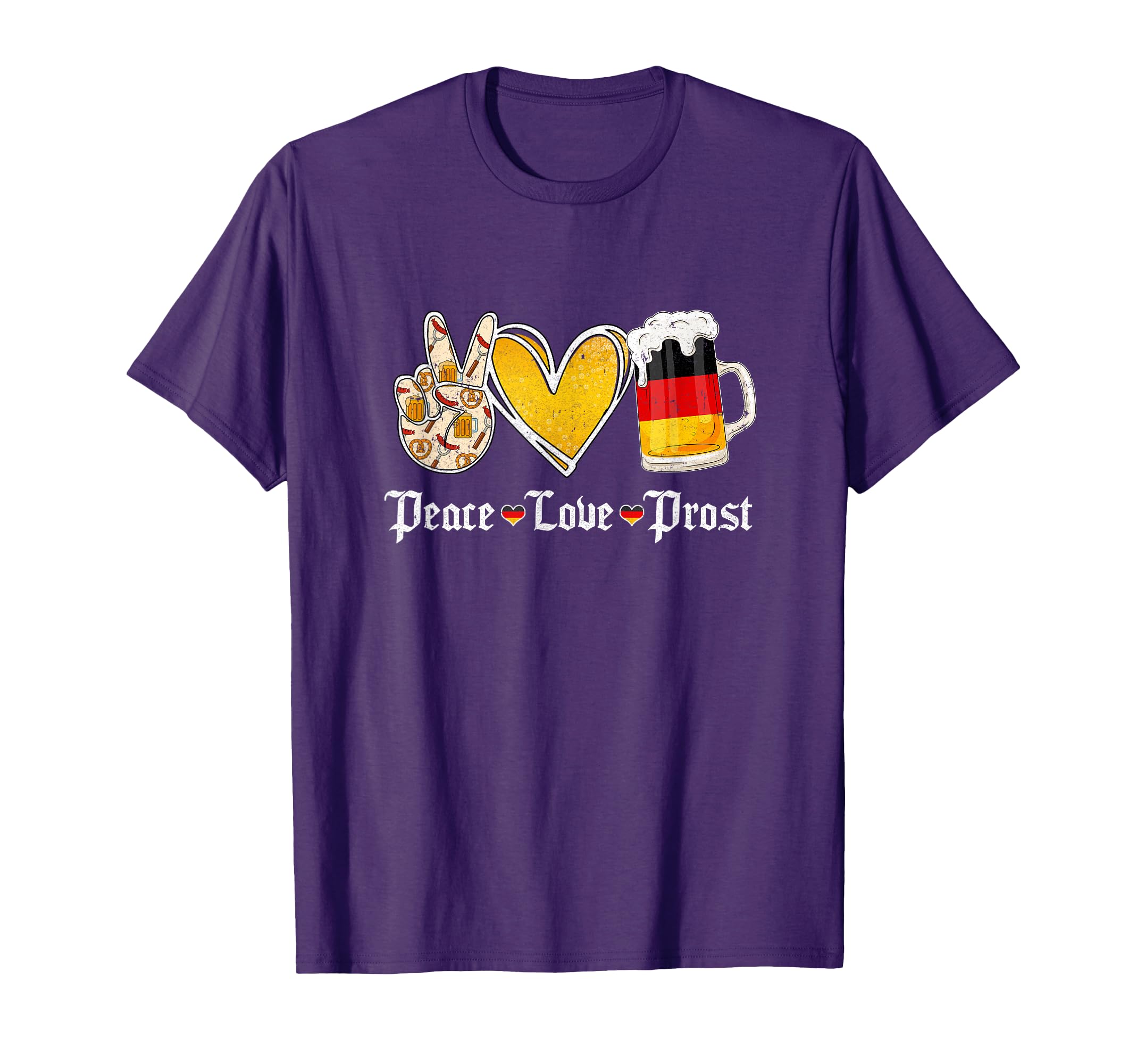 Oktoberfest Costume Peace Love Prost T-Shirt - Custom Art Print Unisex - T-Shirt, Sweatshirt, Hoodie