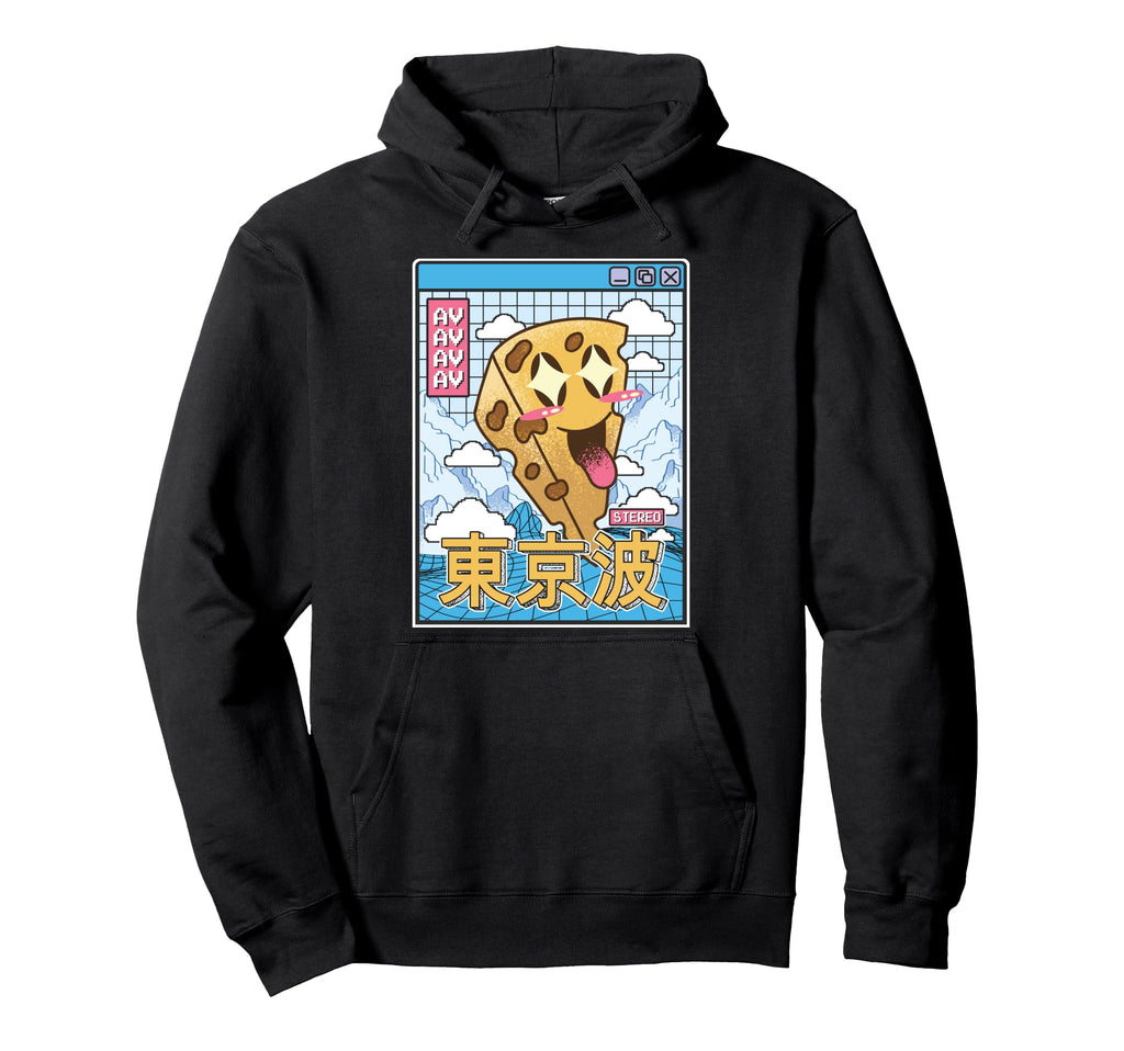 Happy Cheese Vaporwave Grid Hoodie - Fun Novelty Design for Adults - T-Shirt, Sweatshirt, Hoodie