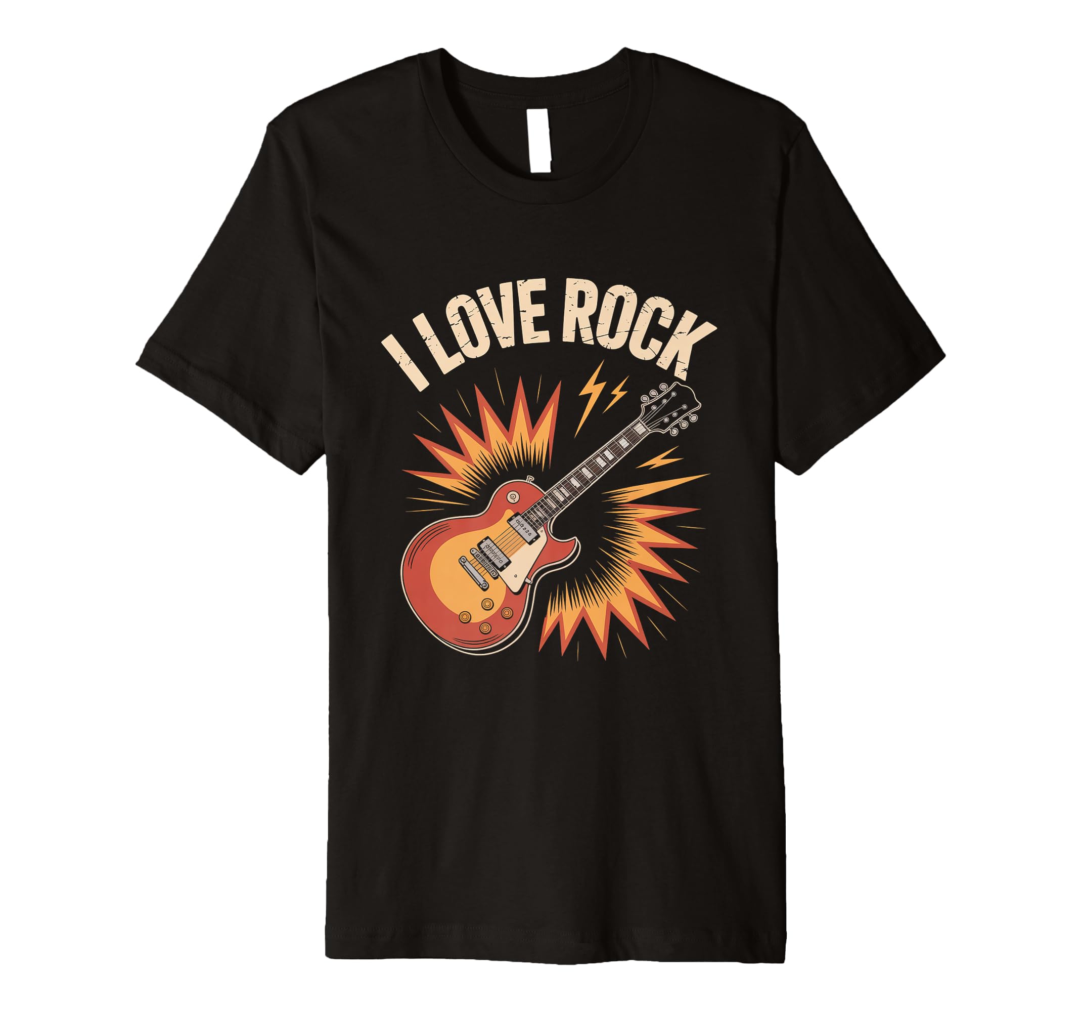 I Love Rock Guitar Music Vibes Energy T-Shirt - Unique Graphic for Adults - T-Shirt, Sweatshirt, Hoodie
