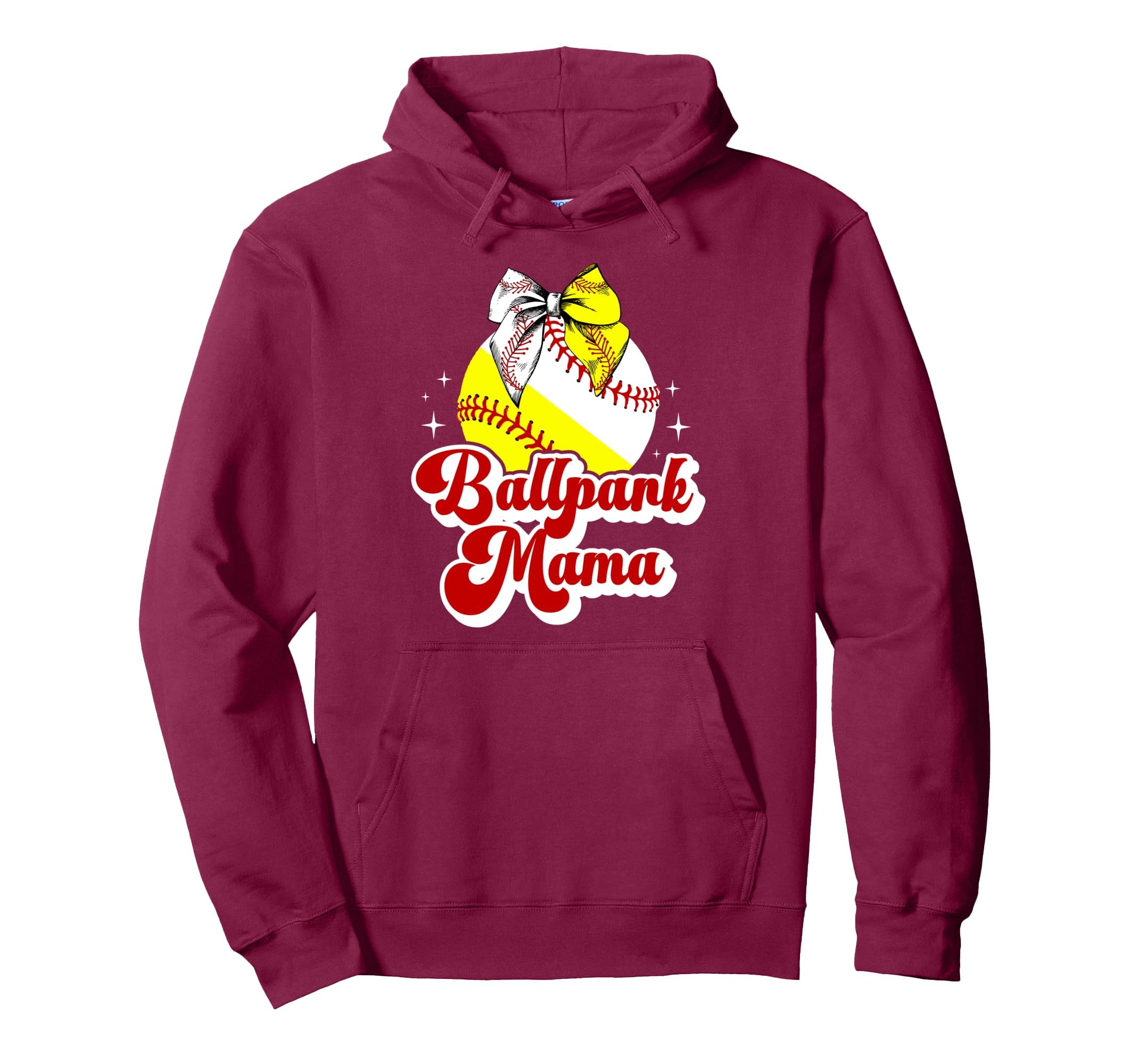 Ballpark Mama Baseball Softball Mom Hoodie - Novelty Apparel for Adults - T-Shirt, Sweatshirt, Hoodie