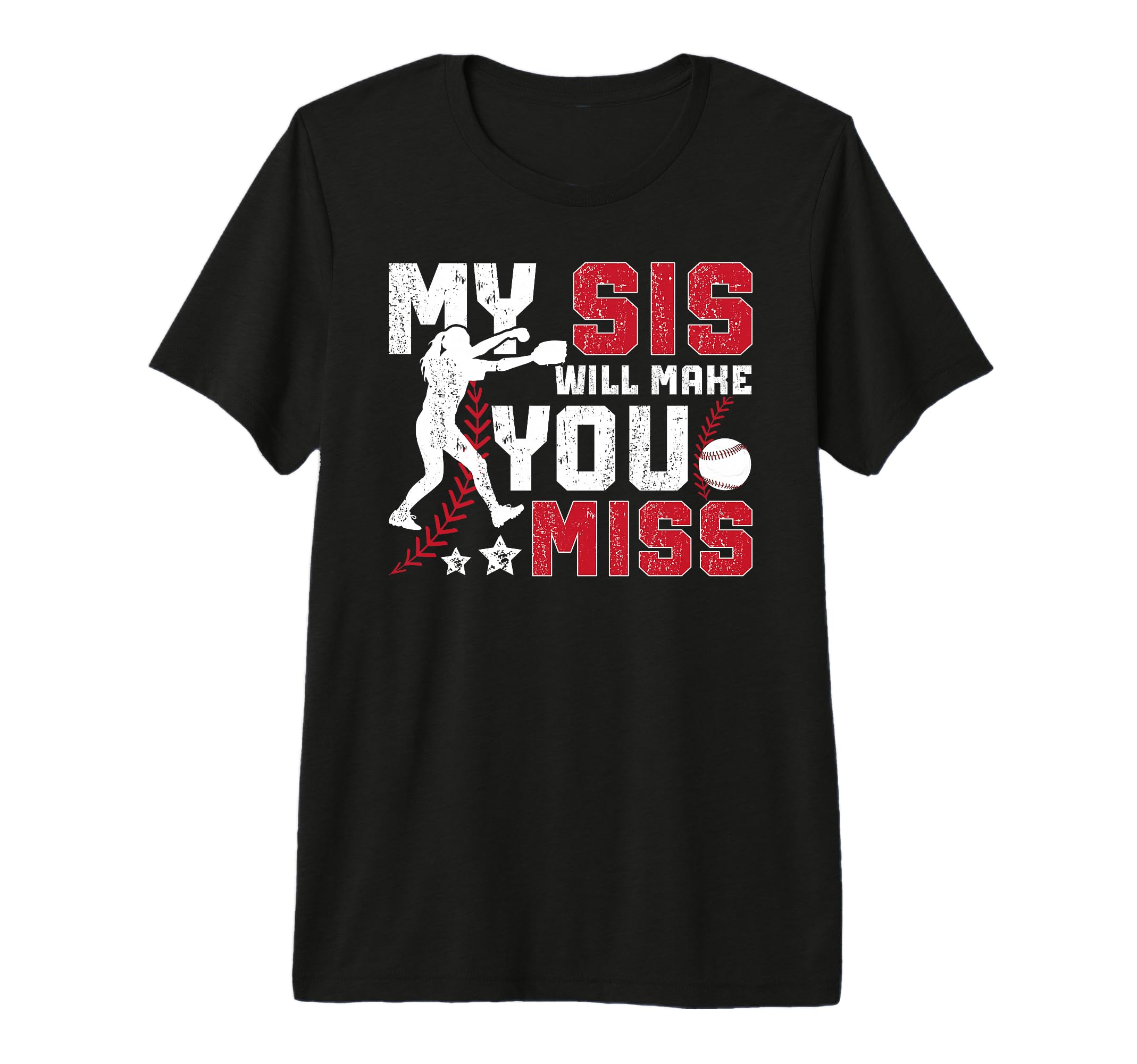 My Sis Baseball Pitcher Sister T-Shirt - Trendy Graphic for Adults - T-Shirt, Sweatshirt, Hoodie
